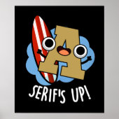 セリフアップおもしろいフォントタイププンダークBG ポスター (正面)