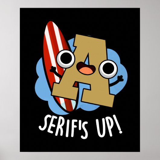 セリフアップおもしろいフォントタイププンダークBG ポスター (正面)