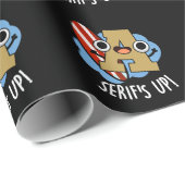 セリフアップおもしろいフォントタイププンダークBG ラッピングペーパー (ロールコーナー)