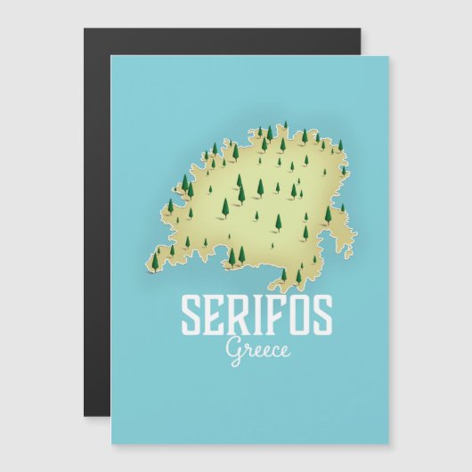 セリフォス島のギリシャ地図イラスト入り旅行ポスター (正面/裏面)