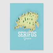 セリフォス島のギリシャ地図イラスト入り旅行ポスター (正面)