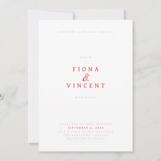 セリフミニマル結婚式招待状 招待状 (正面)