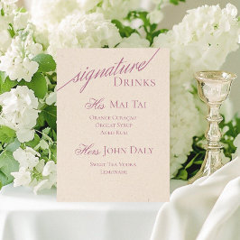 セリフモダンパープルシグネチャーカクテル結婚ズ 台座サイン