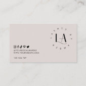 セリフモダンフォントロゴサロンまたはスパTaupe & White ロイヤリティカード (裏面)