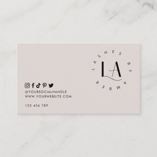 セリフモダンフォントロゴサロンまたはスパTaupe & White ロイヤリティカード (裏面)