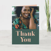 セリフモダン赤面とグリーン卒業ありがとう カード (正面)