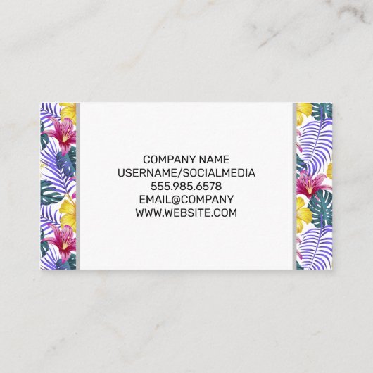 セリフモノグラム | パームカラフルツリー離れ 名刺 (裏面)