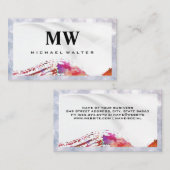 セリフモノグラム |ブラシ付き水彩 名刺 (正面/裏面)