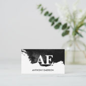 セリフモノグラム |ブラックウォーターのカラーテクスチャ 名刺 (スタンド正面)