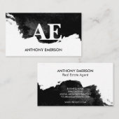 セリフモノグラム |ブラックウォーターのカラーテクスチャ 名刺 (正面/裏面)