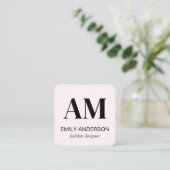 セリフモノグラム | ライトパターストライプのン スクエア名刺 (スタンド正面)