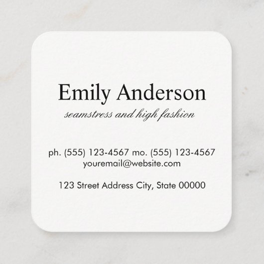 セリフモノグラム | ライトパターストライプのン スクエア名刺 (裏面)