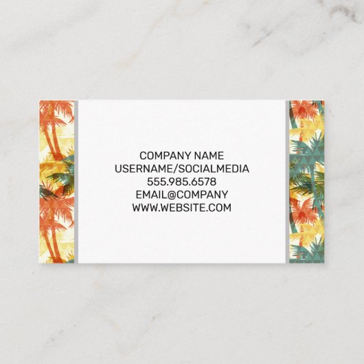 セリフモノグラム | 幾何学的なヤシの木 名刺 (裏面)