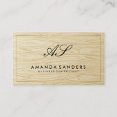 セリフモノグラム | 木革 名刺 (正面)