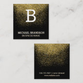 セリフモノグラム |金ゴールド紙吹雪 スクエア名刺 (正面/裏面)