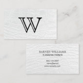 セリフ型ホワイトモノグラム |ホワイトレザー 名刺 (正面/裏面)