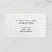 セリフ型ホワイトモノグラム | 紫色の布のテクスチャ 名刺 (裏面)