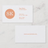 セリフ型モノグラムアプリコットサークル 名刺 (正面/裏面)