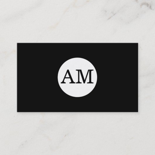 セリフ型モノグラムベビー粉末白丸 名刺 (正面)