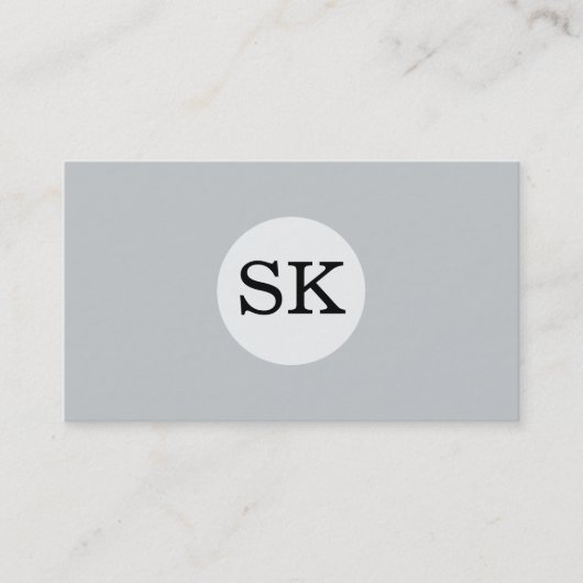 セリフ型モノグラム白丸グレー背景 名刺 (正面)
