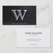 セリフ型モノグラム/レザー 名刺 (正面/裏面)