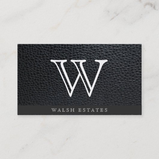 セリフ型モノグラム/レザー 名刺 (正面)