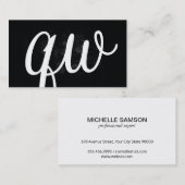 セリフ |モノグラム |黒 名刺 (正面/裏面)
