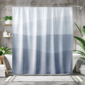 セリンブルーグレー抽象芸術景観 シャワーカーテン