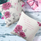 セリースピンクローズシルバーリーフママの愛 クッション