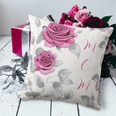 セリースピンクローズシルバーリーフママの愛 クッション