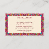 セリースマンダラランゴリ族の鮮やか模様 名刺 (裏面)