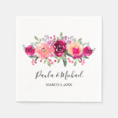 セリーズウォーターカラーフローラナプキン スタンダードカクテルナプキン (正面)