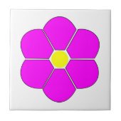 セリーズピンクフラワーデザイン タイル (正面)