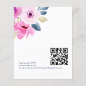 セリーズピンク春の花予算の結婚式の招待 (裏面)