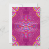 セリーズピンク、ブルー、オレンジにマンダラ 招待状 (裏面)