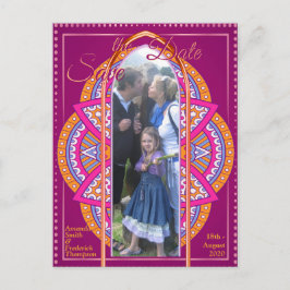 セリーズピンク、ブルー、オレンジにマンダラ 案内ポストカード