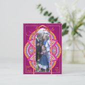 セリーズピンク、ブルー、オレンジにマンダラ 案内ポストカード (スタンド正面)