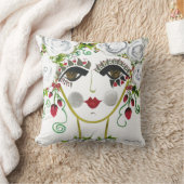 セリーズ – ジプシーガーデンガールコットンピロー クッション (ブランケット)