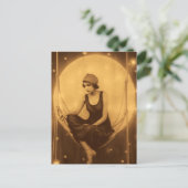 セリーヌ紙ムーンガール、ヴィンテージフォトジャズエイジ ポストカード (スタンド正面)