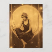 セリーヌ紙ムーンガール、ヴィンテージフォトジャズエイジ ポストカード (正面)