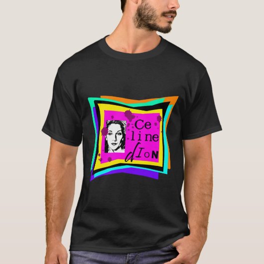 セリーヌ・ディオン - ポップアート Tシャツ (正面)