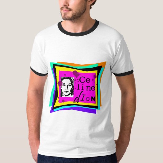 セリーヌ・ディオン - ポップアート Tシャツ (正面)