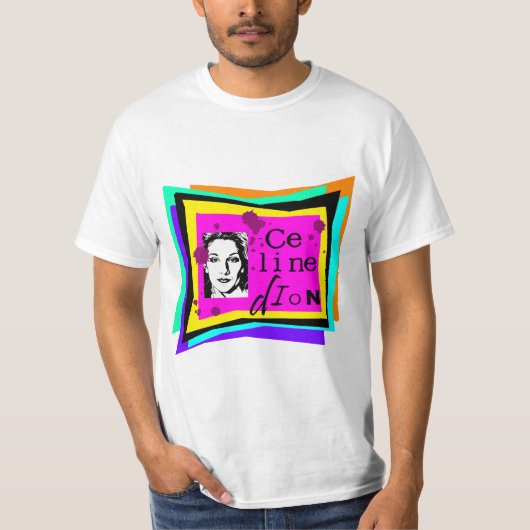 セリーヌ・ディオン - ポップアート Tシャツ (正面)