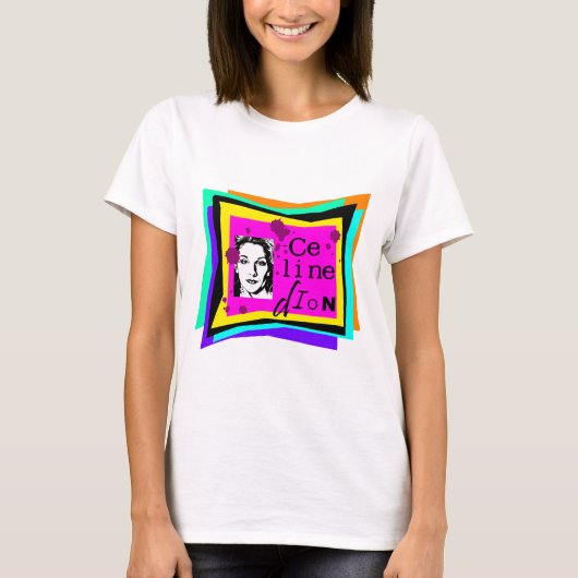 セリーヌ・ディオン - ポップアート Tシャツ (正面)