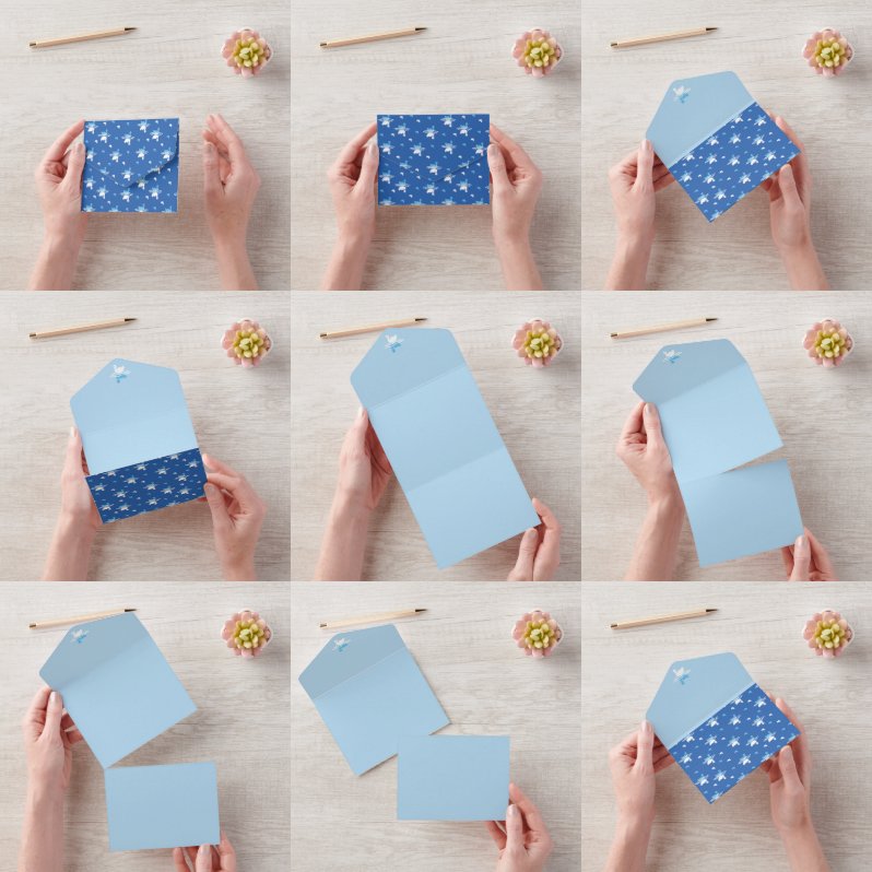 セリーネウォーターズよくはしゃぐスワンレイクパターンデザイン オールインワン招待状