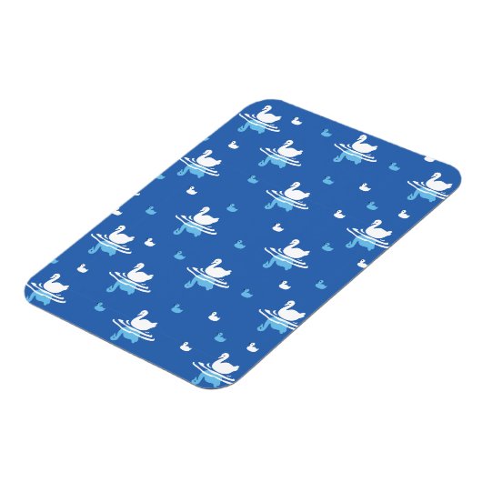 セリーネウォーターズよくはしゃぐスワンレイクパターンデザイン マグネット (左側)