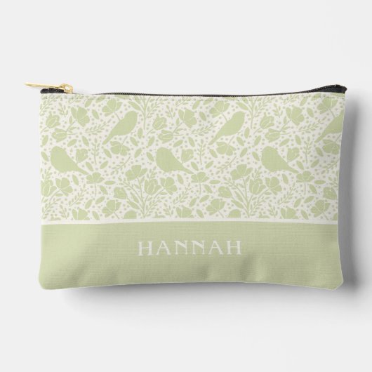 セリーネバード&花模様 モノグラムの アクセサリーポーチ (正面)