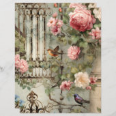 セリーネビクトリアンガーデンシーンスクラップブック紙 (正面/裏面)