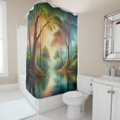 セリーネフォレスト自然エスケープ – トランクルウッドランド シャワーカーテン (インサイチュ)