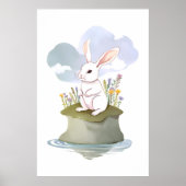 セリーネホワイトラビットオンメドウアイランド ポスター (正面)